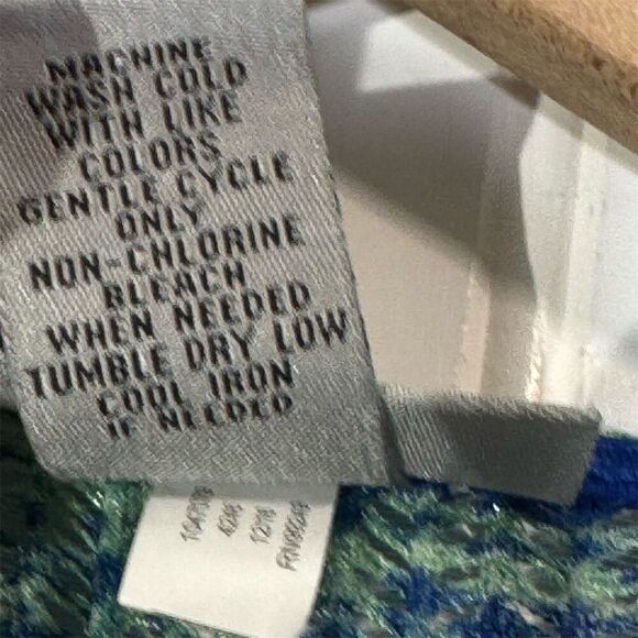 Catherines Petite 2XWP Open Cardigan Ombre Blue Green Knit Drape Sleeve Plus - Picture 6 of 7